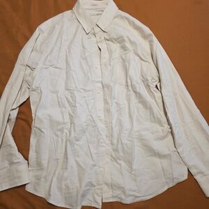 Men's Casual Cream Button Down Shirt